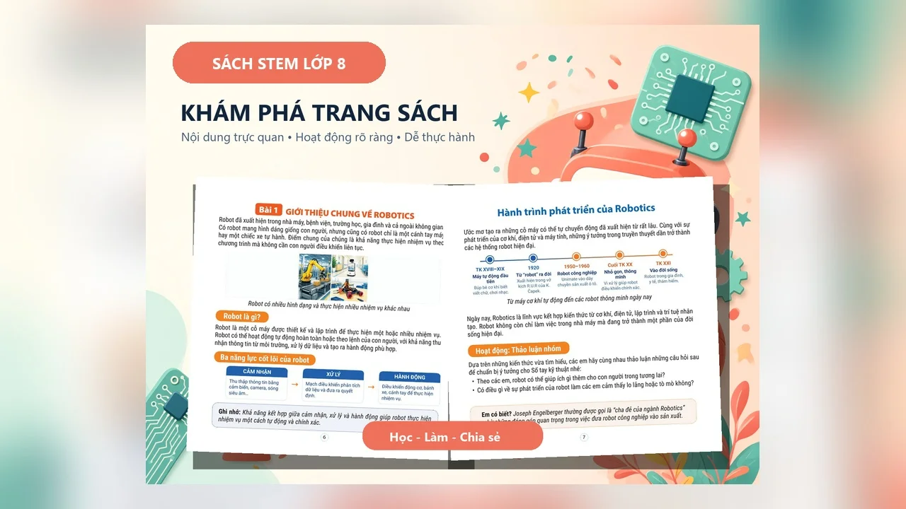 Sách STEM Lớp 8 - Học STEAM Cùng Robot — ảnh 3