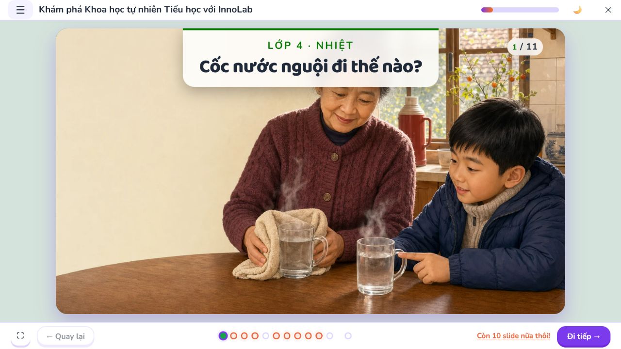 Màn hình tình huống mở đầu trong bài học ScienceLab trên OpenSTEM